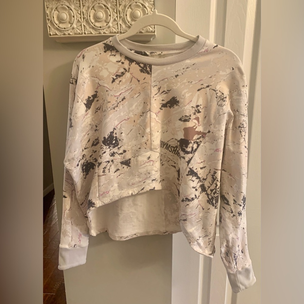 Gymshark Ori Women's Sweater Gray High Low Multicolored Long Sleeve size Small